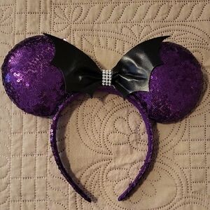 Disney Purple Sequin Bat Ear Headband